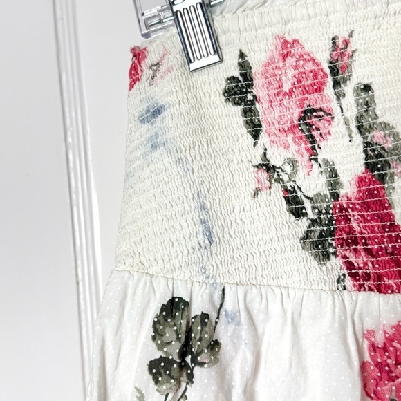 LOVESHACKFANCY Floral Swiss Dot Print Smocked High Waist Tiered Ruffle Skirt L - Picture 15 of 15